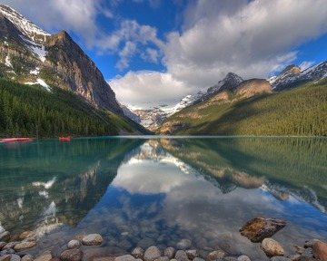 Early morning at Lake Louise, Banff National Park, Alberta, Canada